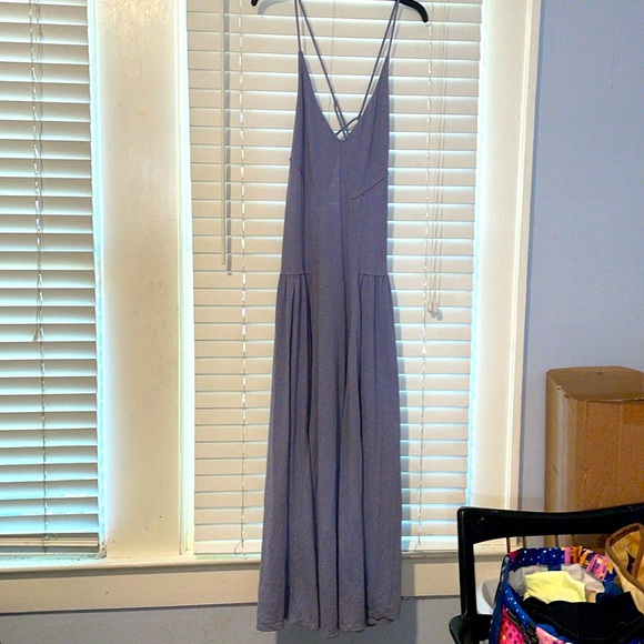 Free People Eros Maxi Dress in Pale Iris has strappy open back, easy fit, NWT. - Picture 5 of 9